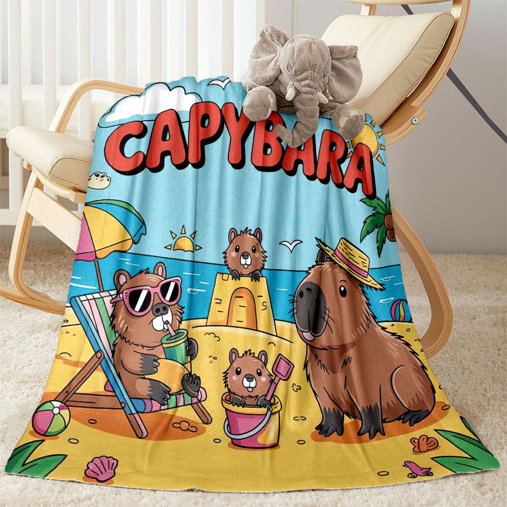 Cute Capybara Party Blankets are suitable for living rooms,making them an ideal choice for outdoor travel and gifts.
