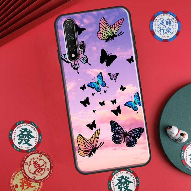 Butterfly Sky For Huawei P30 P20 P40 Lite P60 Pro Nova 5T 12s 12i 11i Y90 Y70 Y60 Y61 Y91 Y72 9 10 SE Case