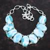 Larimar Necklace Natural Gemstone Necklace 925 Sterling Silver Necklace Adjustable Chain Necklace Handmade Designer Jewelry Gifts for Friend