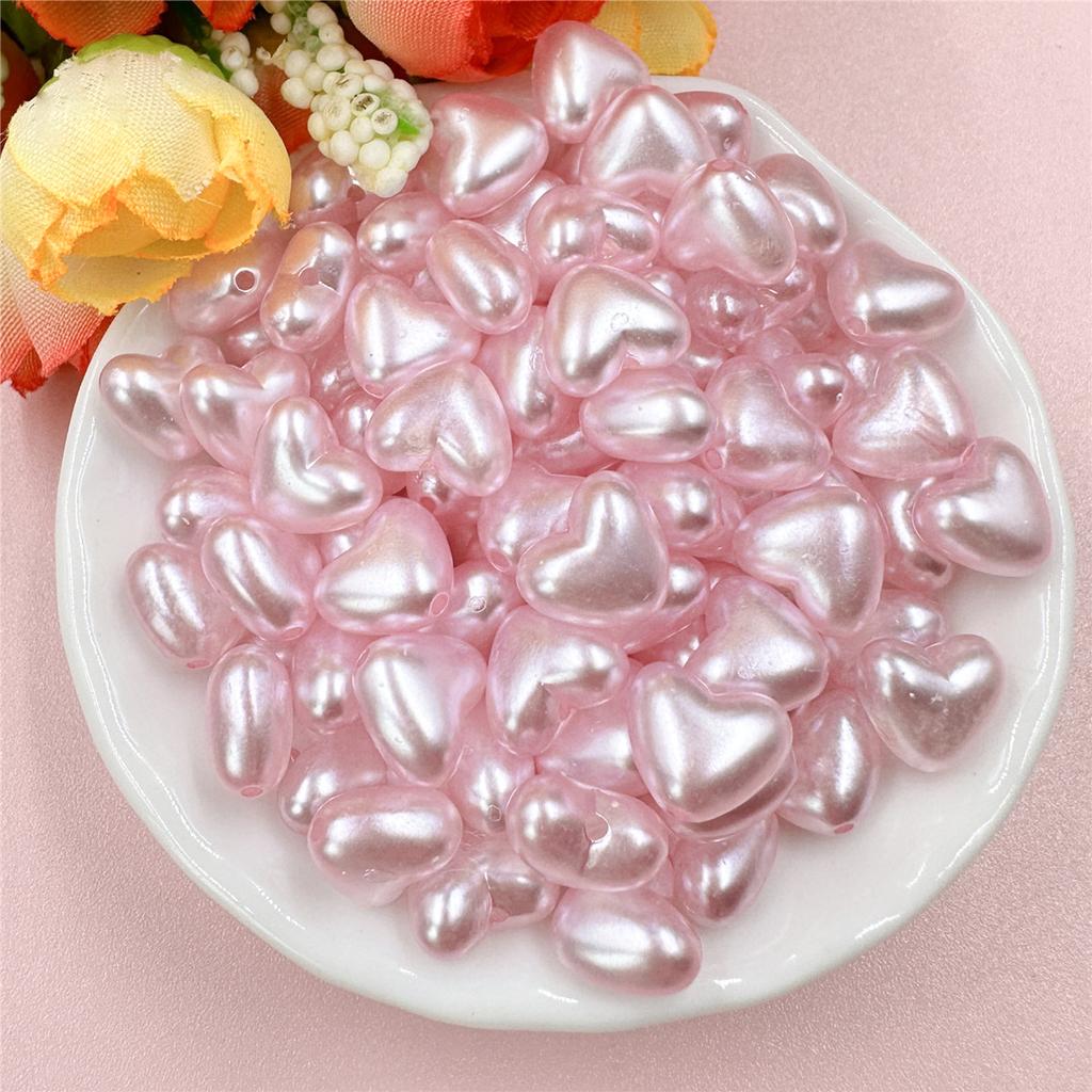 High Quality 100Pcs Acrylic Peach Heart With Hole Shining Light 10.1*8.8mm DIY Jewelry Making Colorful Creative Handmade Material Loose Beads