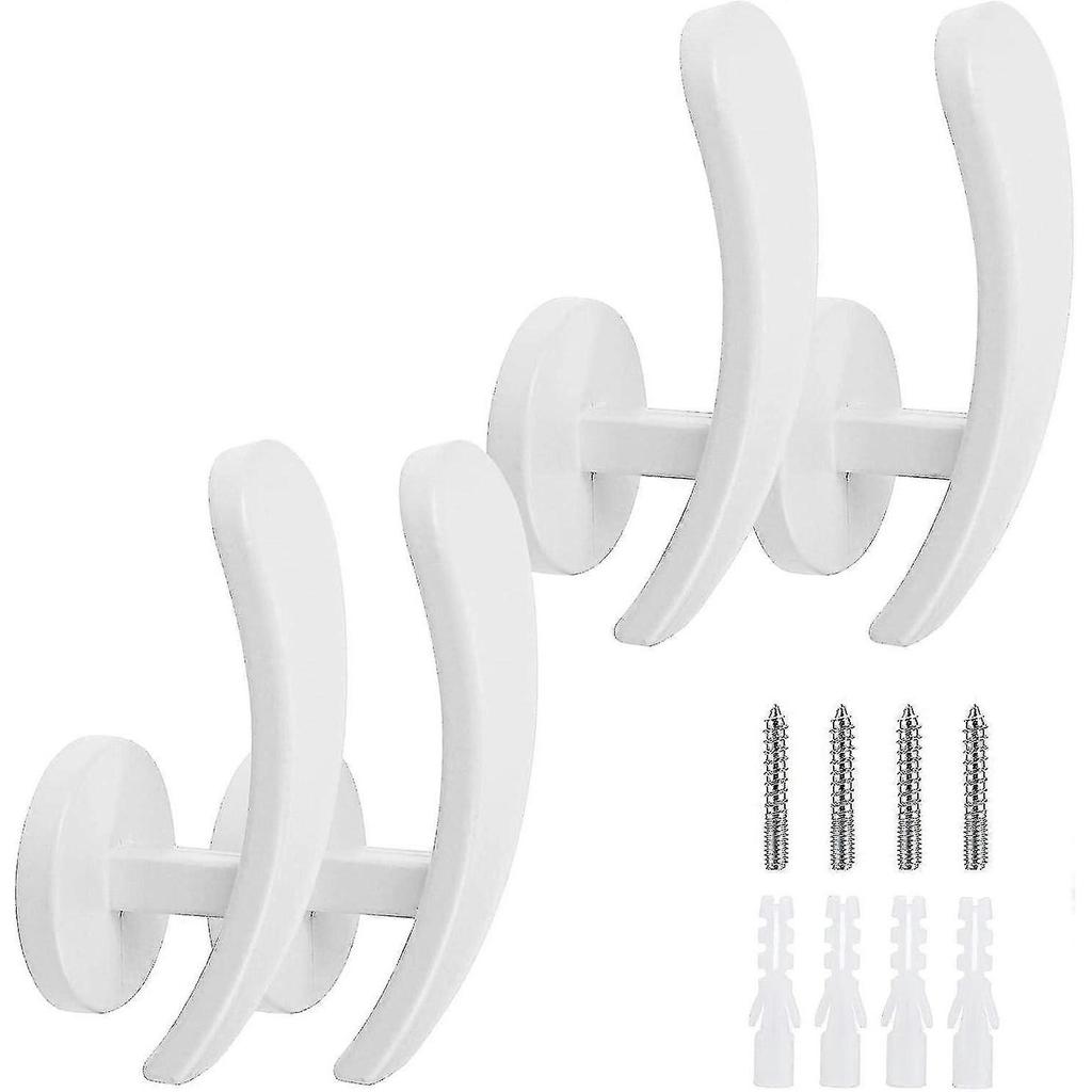 Set Of 4 Aluminum Alloy Curtain Hooks, Decorative Wall Mounted Window Curtain Drapery Tiebacks Holdbacks, Curtain Holder With Screws, Silver
