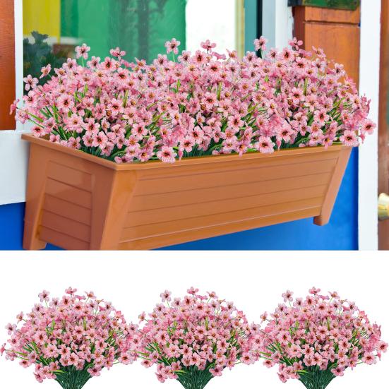 Моделирование растения, устойчивое к ультрафиолетовому излучению, не выцветает, низкие эксплуатационные расходы, 5 раздвоенных весенних трав, искусственные цветы, садовые украшения для дома