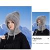 1PC Winter Women's Hat Mask Scarf Integrated Pullover Hat Fleece Warm Ear Protector Knitted Woolen Hat