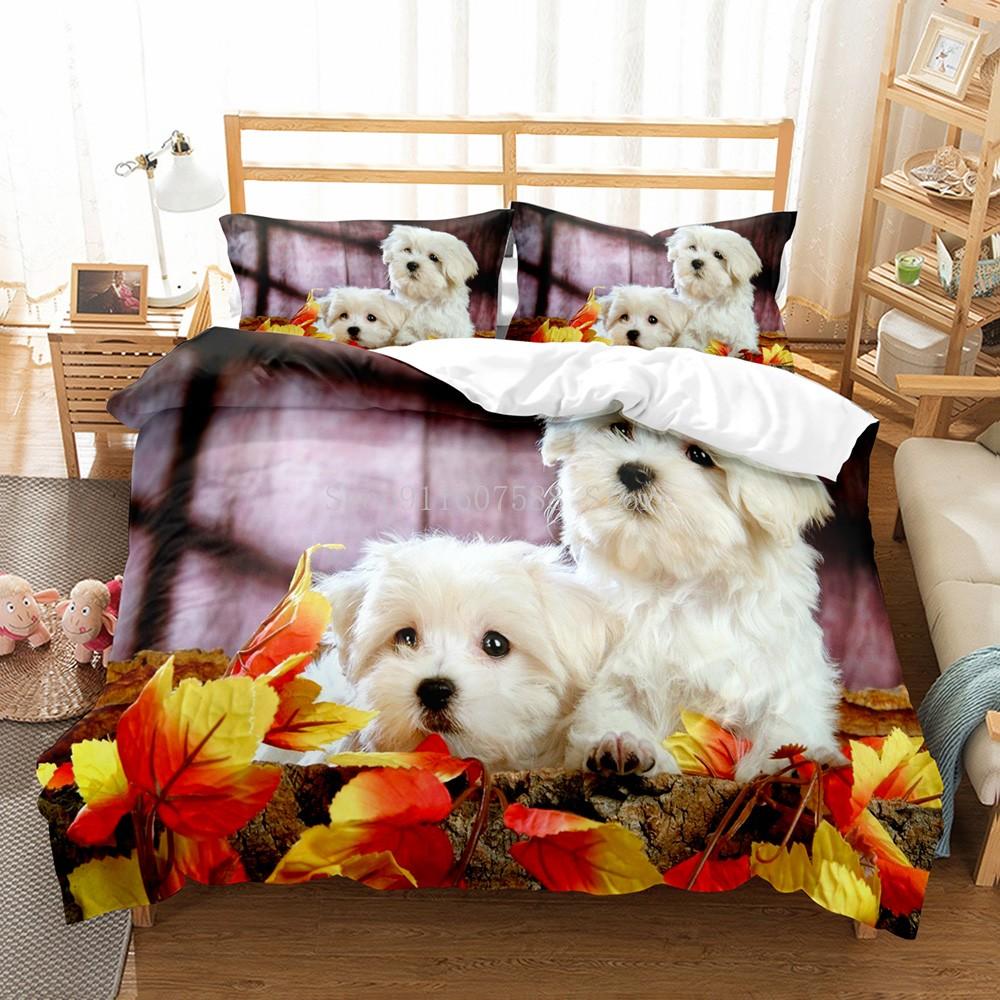 Lovely Dogs Animal 3D Bedding Sets Cute Husky Duvet Quilt Cover Set Kids Comforter Bed Linen Pillowcase Pets Dog