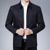 Наряд папы-бизнесмена среднего возраста Мужская простая повседневная свободная куртка с лацканами и молнией Кардиган Мужская куртка