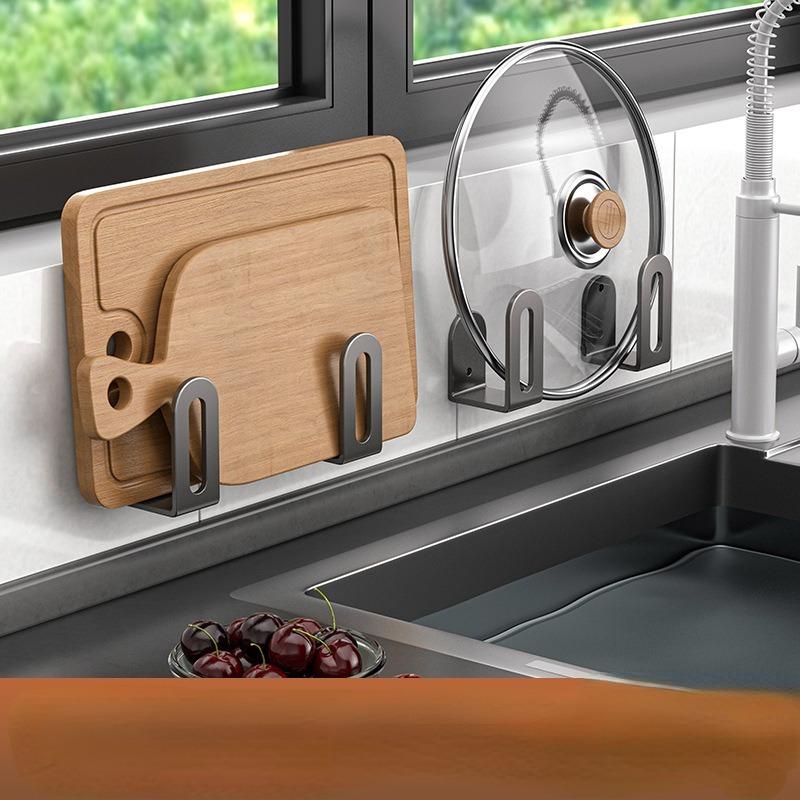 Неперфорированная полка для хранения кухонных принадлежностей из нержавеющей стали, полка для крышек кастрюль, полка для разделочных досок, полка для хранения