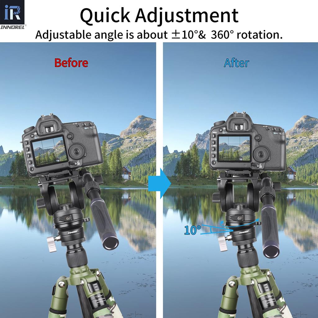 INNOREL LB50 Leveling Camera Leveler Adjustment Low Center of Aluminum Alloy Male Thick Maximum Load Capacity Bubble for and Huffball Bag Included