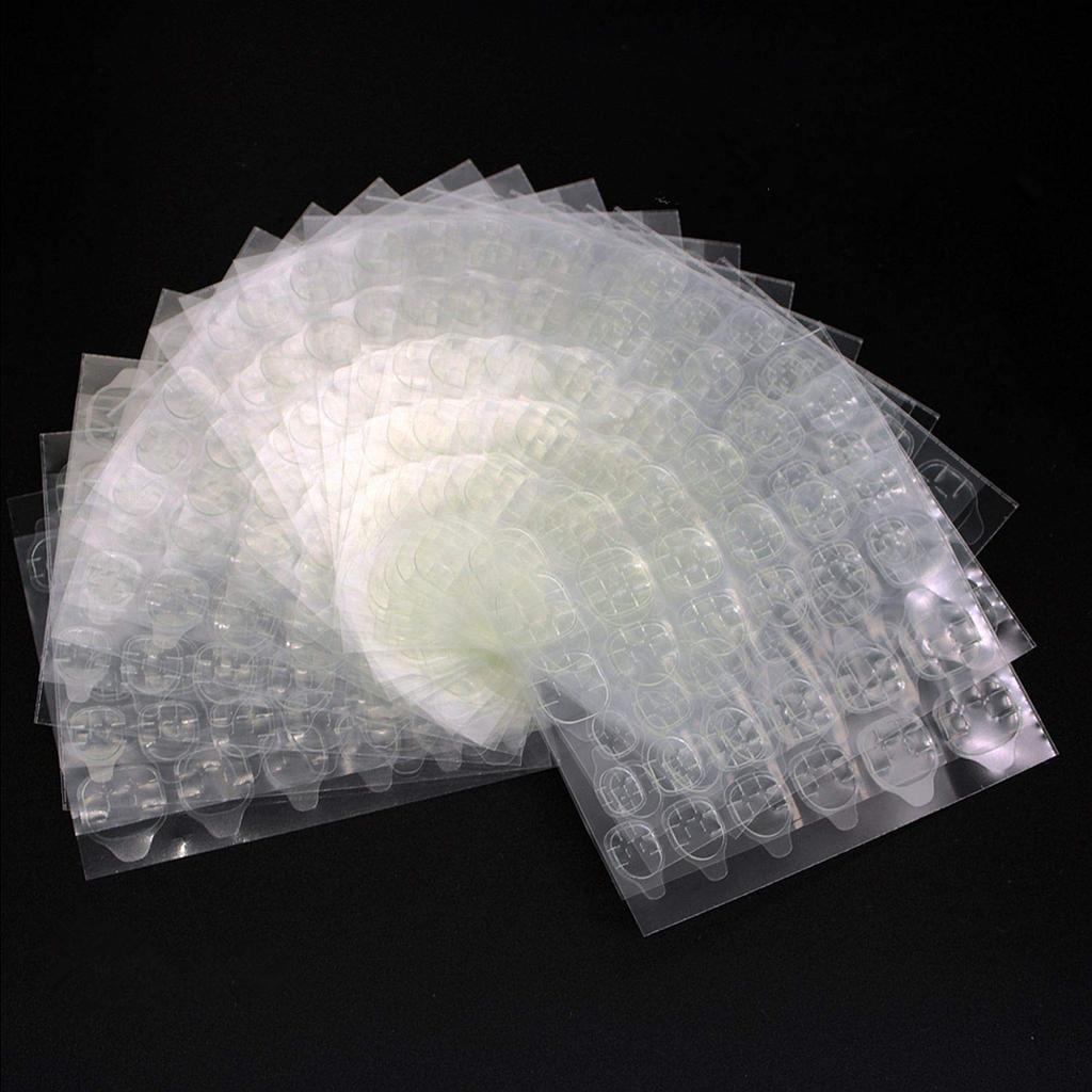 10 Sheets Waterproof Breathable Jelly Double Sided Nail Adhesives,Press On Nails Sticky Tabs Nail Glue Sticker