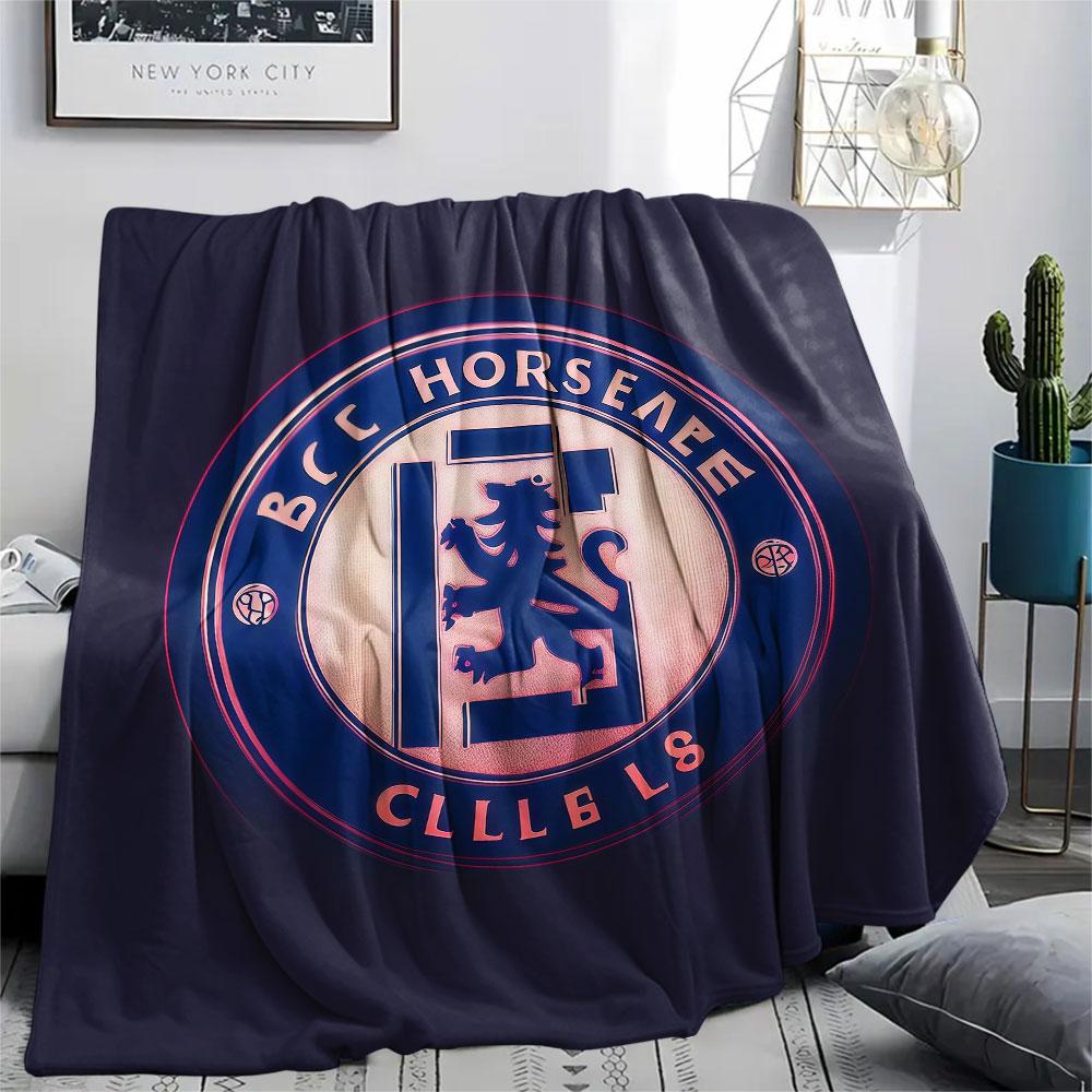 Chelsea Printed Flannel Blanket, soft throw for bedroom sofa, washable,soccer fan merchandise, great gift.