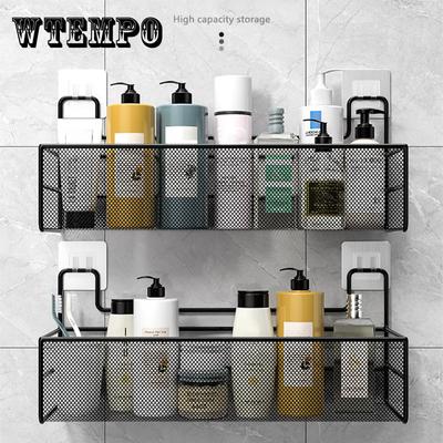 Черная настенная полка для ванной комнаты, полка для шампуня, кухонная корзина для хранения приправ, держатель для туалетного мыла, органайзер для ванной комнаты