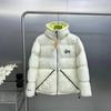 2859 Classic Short Hooded Padded Jacket Unisex Solid Color Embroidered Loose Winter Casual Coat