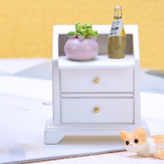 Фотореквизит Гладкий Забавный DIY 1:12 сцен декора кукольного домика крошечная тумбочка модель прикроватного столика
