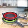 Collapsible Foldable with Handle Silicone Colander Dish Draining Basket Drainer Strainer