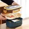 Single Double-layer Lunch Box Portable Compartment Fruit Food Microwave Lunch Box With Fork And Spoon Picnic Fresh