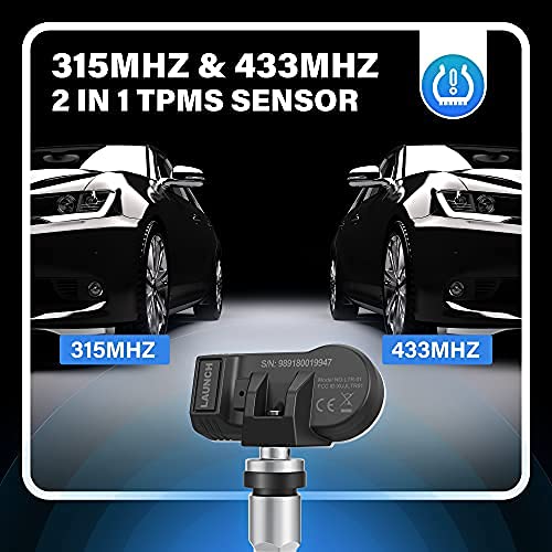 LAUNCH X431 TSENSOR-05 TPMS Sensor 315MHz/433MHz Dual Frequency Screw-in Adjustable Angle Metal Valve Tire Pressure Monitor