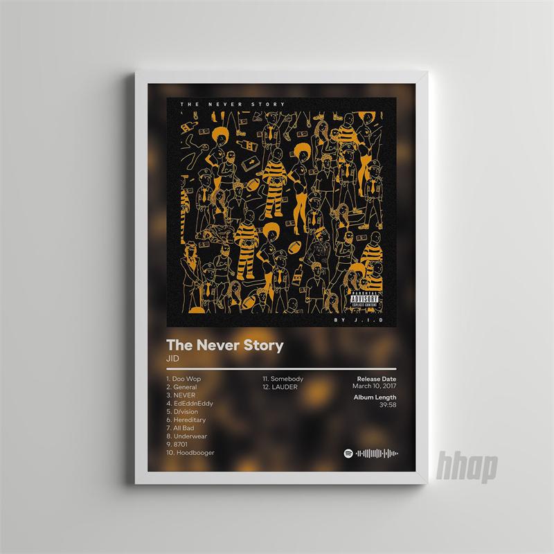 Поп-рэп, обложка музыкального альбома, постер JID, эстетический рэпер, хип-хоп, рок, назад, The Forever Story, Ди Каприо, холст, искусство, декор для комнаты, стены