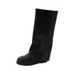 Women Trouser Legs High Boots Slip On Shoes 2025 Autumn Winter Low Heel Ladies Knight Long Booties