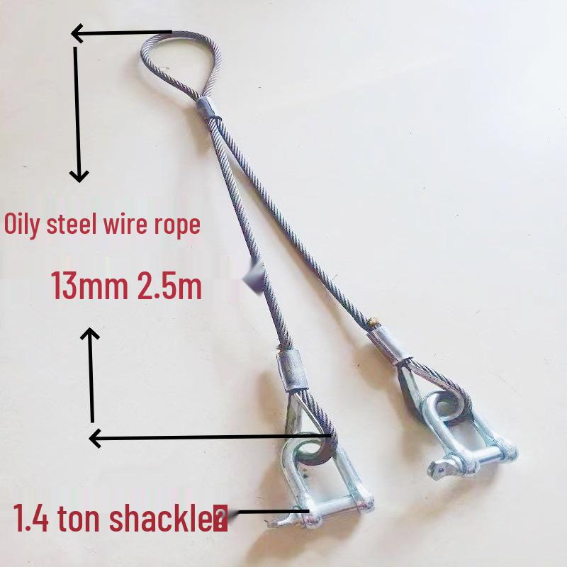 Двухветвевой строп из плетеного стального каната с крюками для такелажа при обслуживании кранов