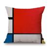 Modern Abstract Art Geomtric Lines Red Blue Yellow Piet Mondrian Oil Painting Home Decorative Pillow Case Linen Cushion Cover