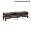 TV Lowboard TV Cabinet Multimedia Cabinet with 3 Doors, Drawer and Open Compartments, Grooved Front, MDF, Modern TV Furniture for Living Room