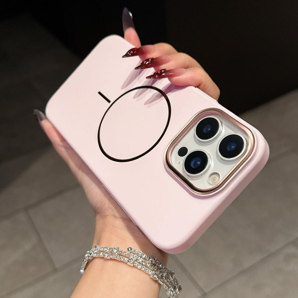 Подходит для iPhone17promax Чехол для телефона с тонким ощущением кожи, с магнитным притяжением в виде круга, Apple 16, передовое ощущение, противоударный, жесткий PC чехол 15