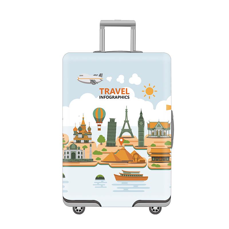 Thickened Elastic Printed Luggage Protector & Dust Cover