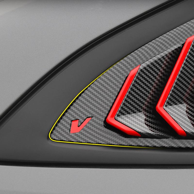 DinCh 2pcs Rear Triangular Window Decorative Shutters Louvers Spoiler Panel For Changan UNIV UNI-V -2026