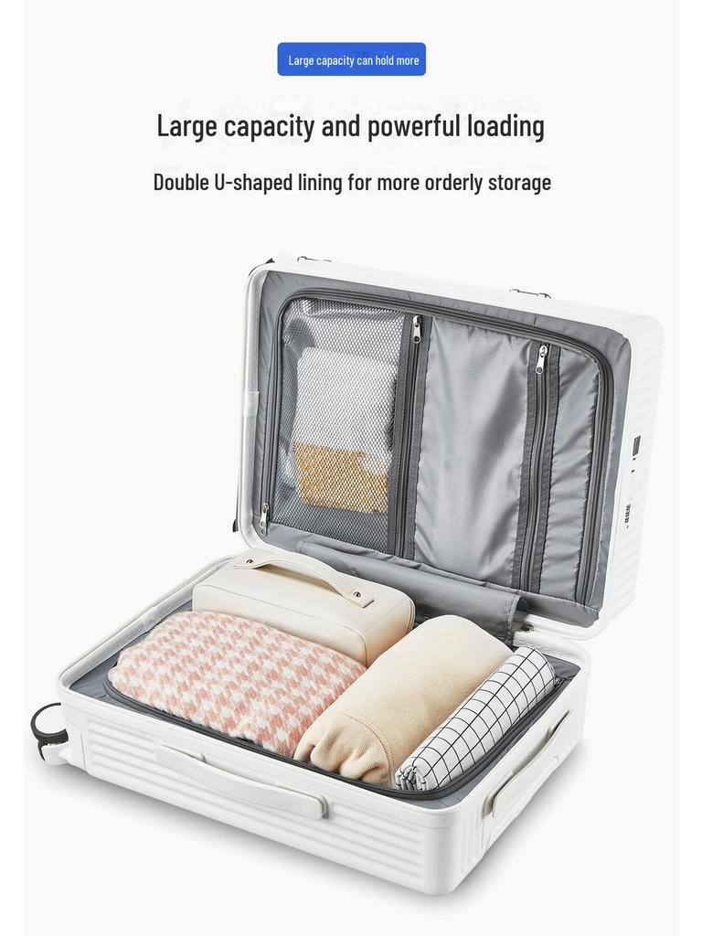 Многофункциональный чемодан Yongsheng: Открывается спереди, защита от падений, размеры 24" и 26", большая вместимость, бесшумные универсальные колеса.