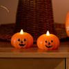 Yousheng Halloween Flameless Candle Stacked Jack-O'-Lantern LED Candle Light-up Pumpkin Ghost Candle Lamp for Mantel Shelf Dining Table