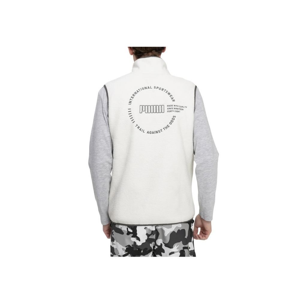 Puma Embroidered Logo Warm Casual Stand Collar Vest Men Vest Off-White 596728-64