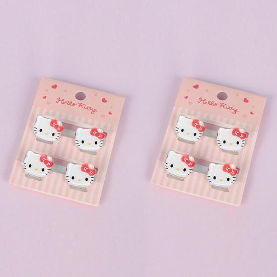 Girls' Hello Kitty Mini Hair Clips 4pcs X 2p, a Popular Character In Korea