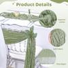 16Pcs Sage Green Wedding Chair Sashes  Chair Bow Designed Decorative Chair Sashes for Wedding Reception Party Hotel Decoration