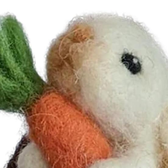 1 шт/2 шт войлочный вислоухий кролик с морковкой мини игольчатый валяный плюшевый кролик ручной работы из войлока животное для пасхального украшения