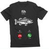 Unisexs TShirts Fih Calling Remind Me Message Decline Accept Phone Call Fish Awesome Tees Short Sleeve T Shirts Clothing