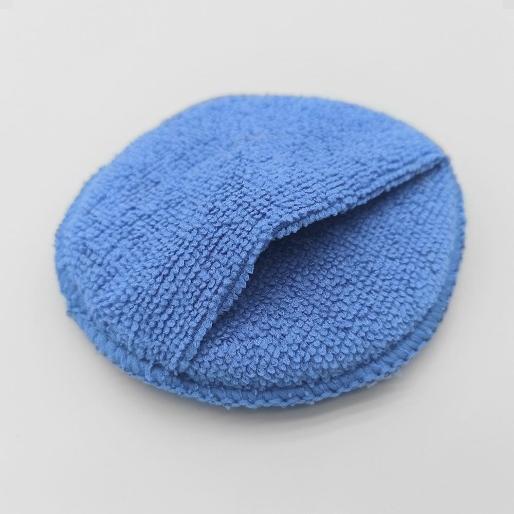 1 шт., 5 дюймов, круглая карманная губка из микрофибры для ухода за автомобилем, авто аппликатор для воска, подушка для детализации автомобиля, ручная полировальная накладка, инструмент для полировки автомобиля