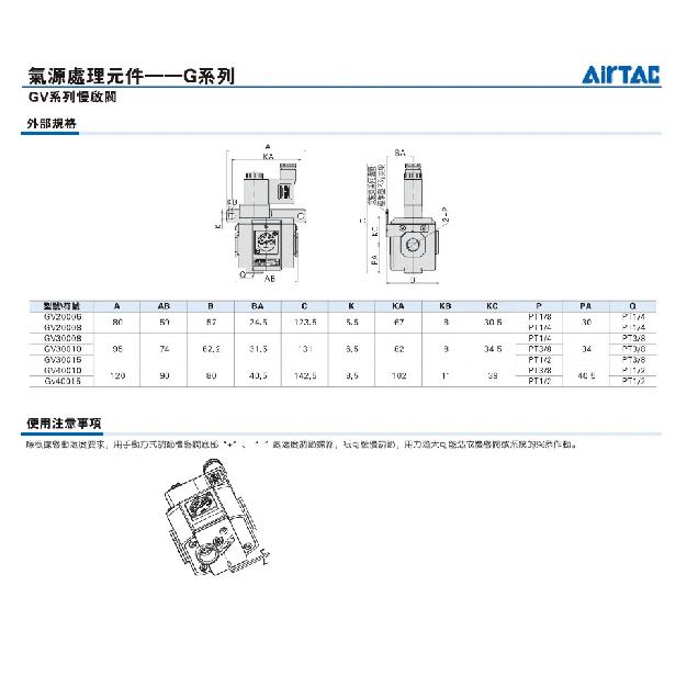 AIRTAC GV Series Slow opening valve GV200-08 GV200-06 F1GV300-08/10 GV400-15 GV20008JN /JF1 GV30010JN /JF1 GV40015JN /JF1