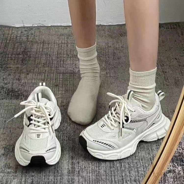 Летние новинки Модные повседневные туфли на платформе Silver Dad Shoes Увеличенные кроссовки Женская обувь Кроссовки
