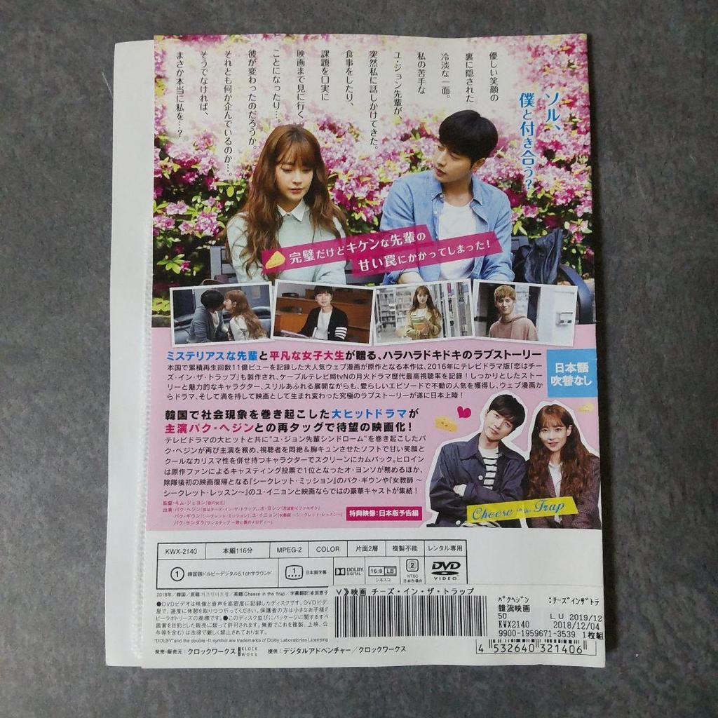 [USED] Korean Movie DVD "Cheese In the Trap" Park Hae-jin Rental
