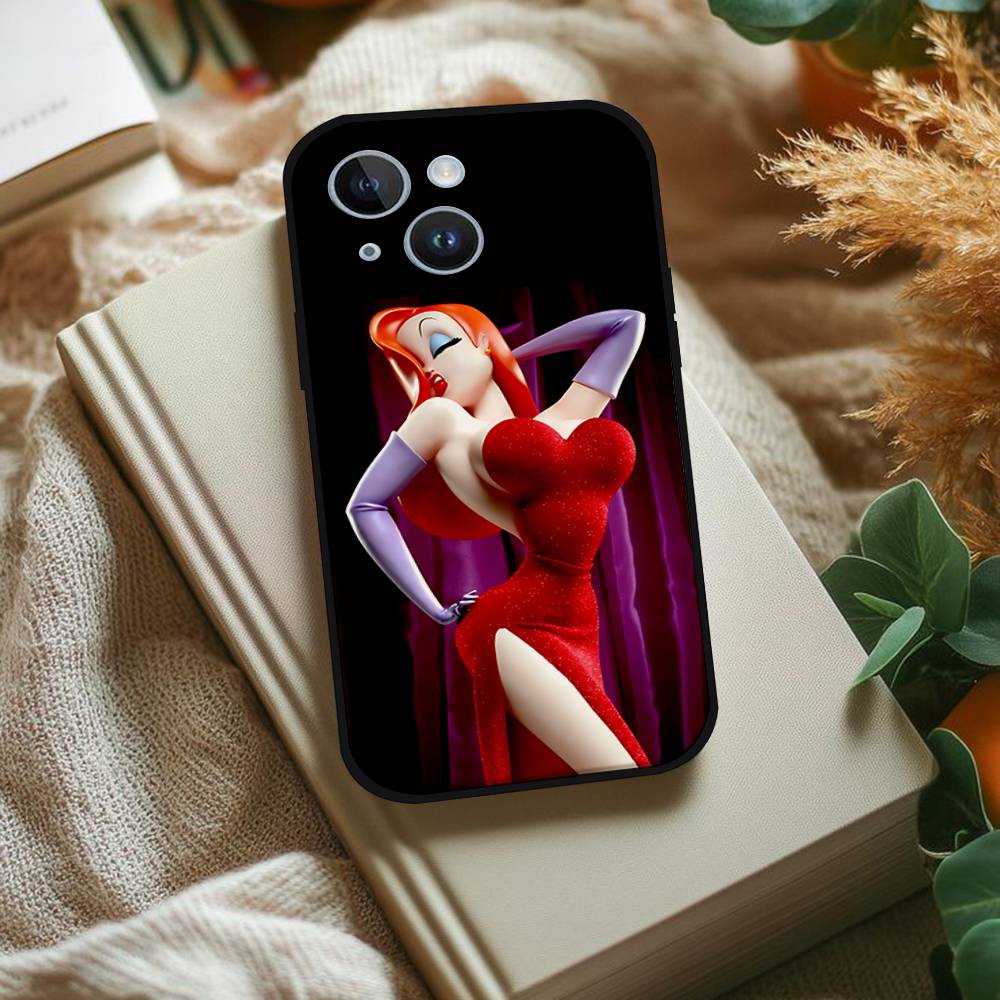 J-Джессика R-Кролики Чехол для телефона Для IPhone 1716 15 14 13 Pro Max 11 12 Mini X Xs XR Черный Силиконовый Чехол