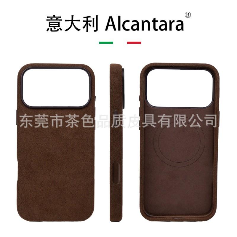 Alcantara Phone Case IPhone 17 18 Pro Max Magnetic Full Cover With AI Button Option