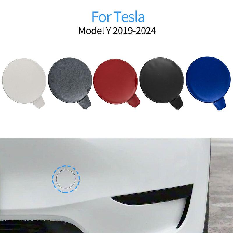 Car Front Bumper Tow Hook Cover Caps Accessory With Color Black White Silver Red Gray for Tesla Model Y -2024 1493746-00-A