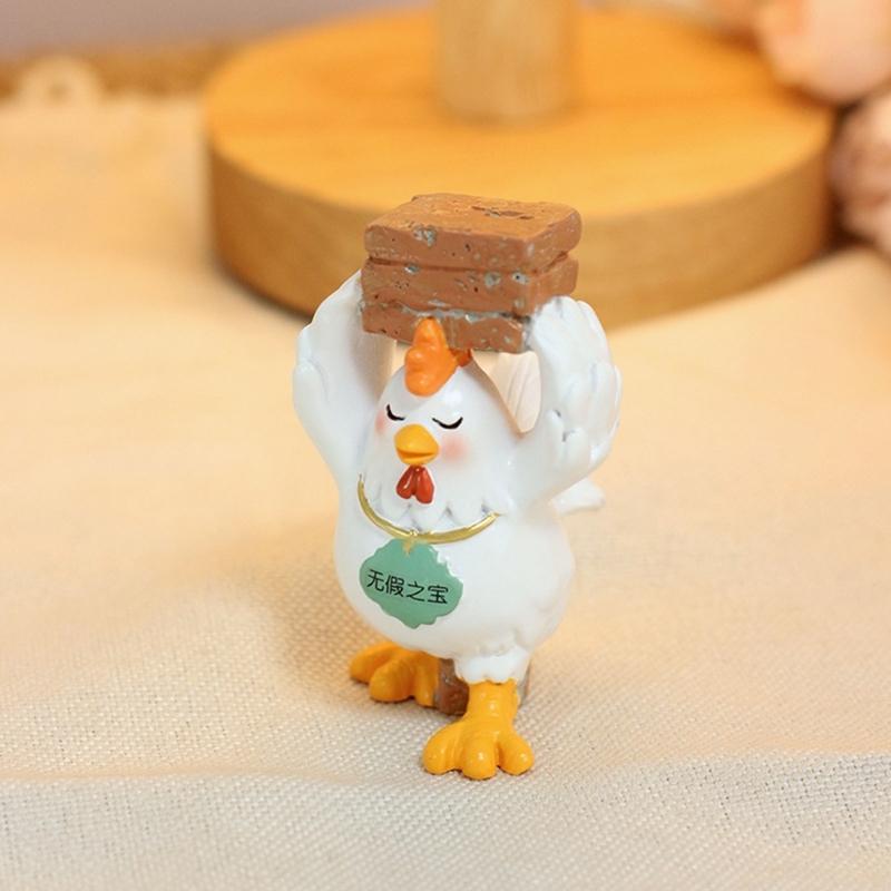 Фигурки кур из смолы с кирпичными курами, Садовые статуэтки, Декор, Декоративное украшение для дома, Стола, Письменного стола, Двора