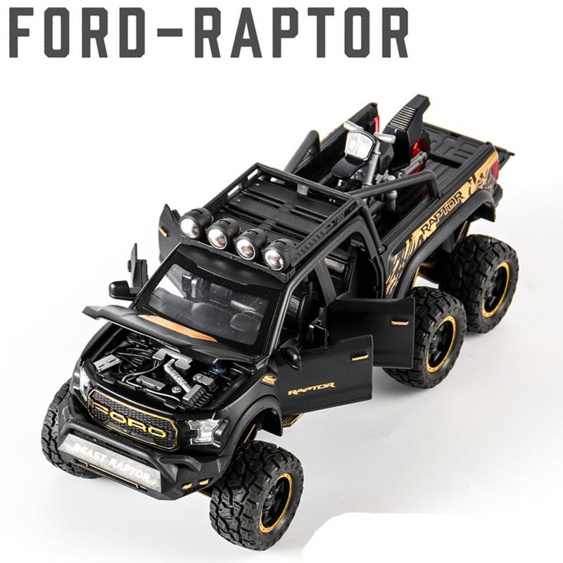 cjafuz1 1/28 Ford Raptor F150 Alloy Car Modified Off-Road Vehicle Model Diecast & Toy Vehicles Metal Car Model Collection Kids Toys Gift