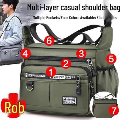 Мужской водонепроницаемый рюкзак кроссбоди большой вместимости с несколькими карманами для бизнеса