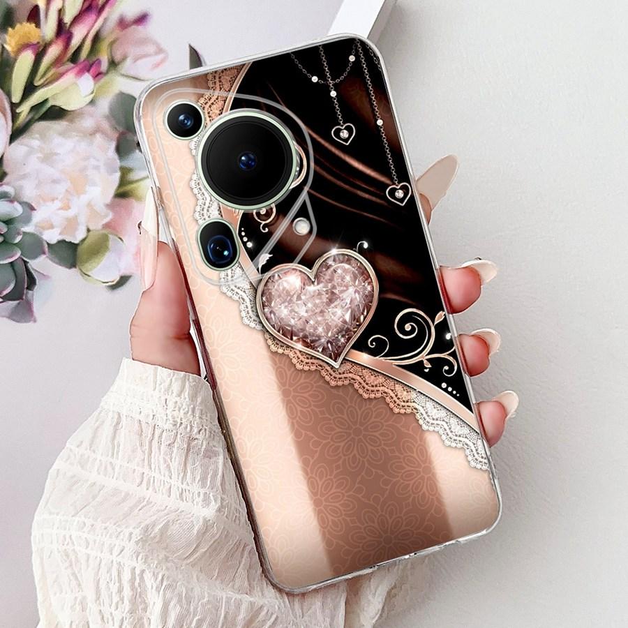 For Huawei Pura 70 Ultra Case Cute Cat Flower Soft Silicone Funda for Huawei Pura70 Pura 70 Pro+ Shockproof Cover Capa