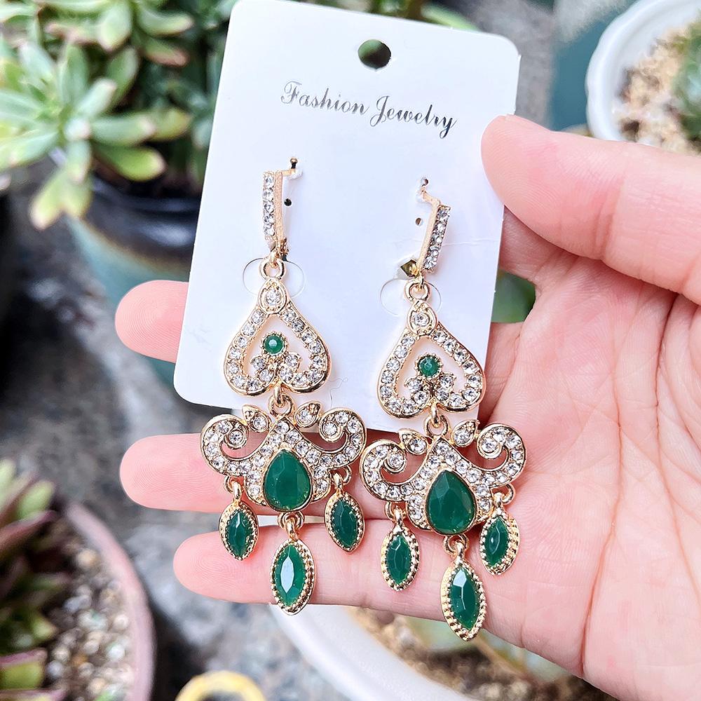 Серьги с подвесками золотого цвета в стиле сердца для женщин, свадебные украшения, серьги с кристаллами