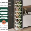 Multi-layer Space-saving Dormitory Doorway Simple Slipper Rack Foldable Plastic Storage Shoe Cabinet No-drilling Dustproof