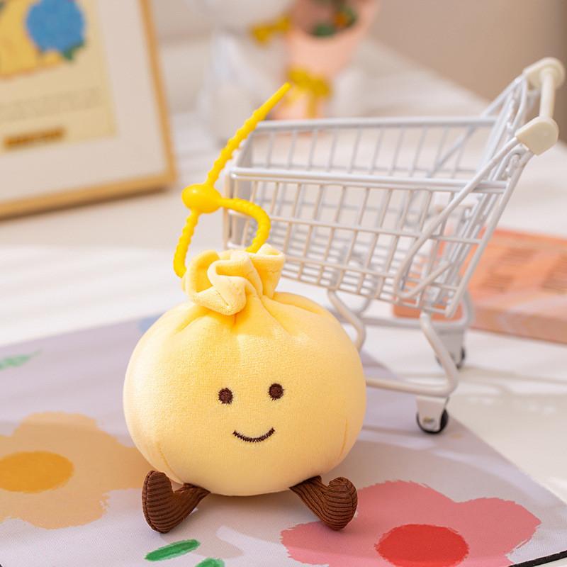 Dumpling Plush Steamed Buns Keychain Backpack Pp Cotton Stuffed Animal Gift Toy