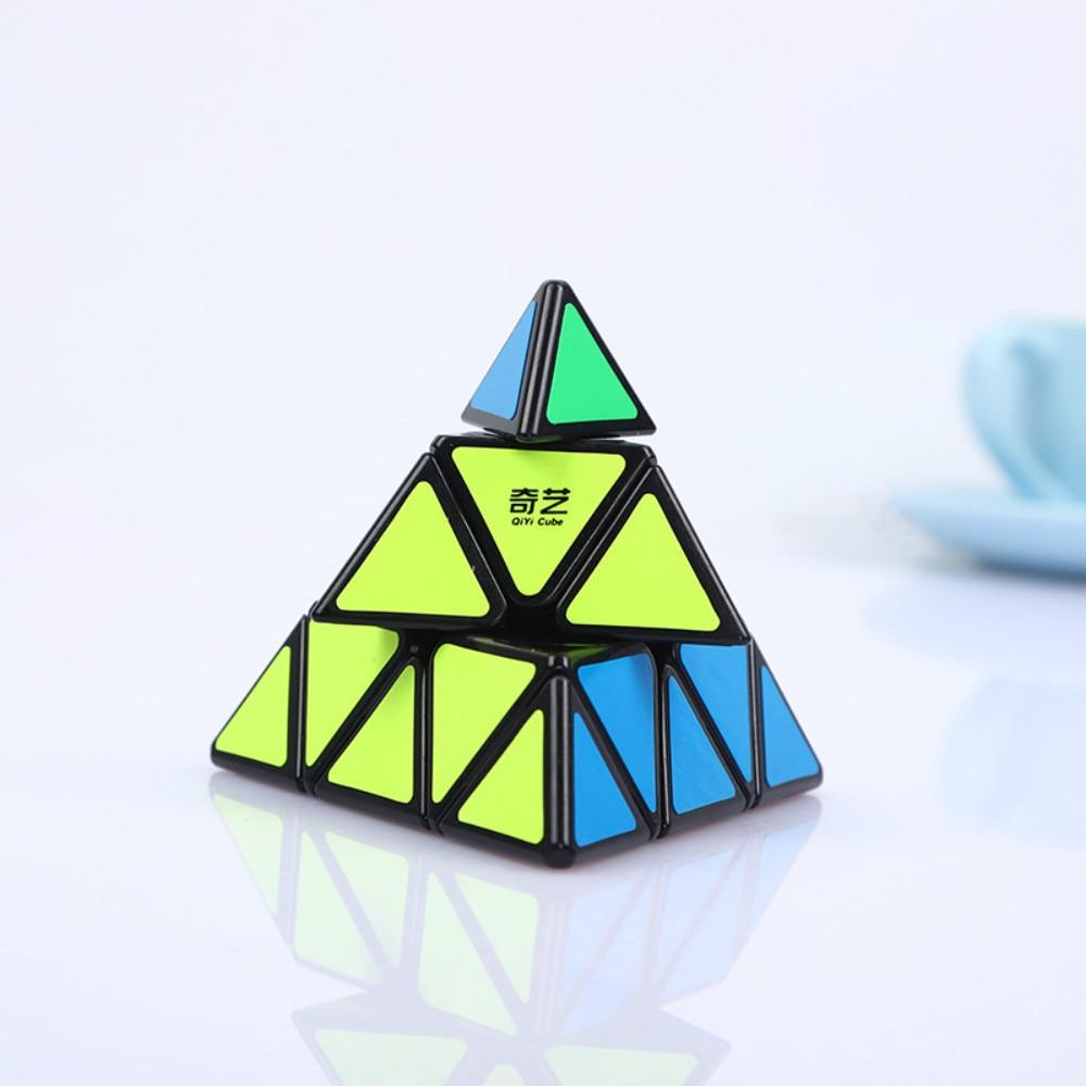 Черная версия скоростной куб-головоломка Qiyi Qiming 3x3x3 Пирамида Профессиональный плавно скручивающийся треугольник Магический куб Развивающие игрушки