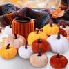 Halloween Pumpkin Decor Velvet Artificial Pumpkins for Halloween Party Thanksgiving Home Table Decoration Autumn Fall  Wreath